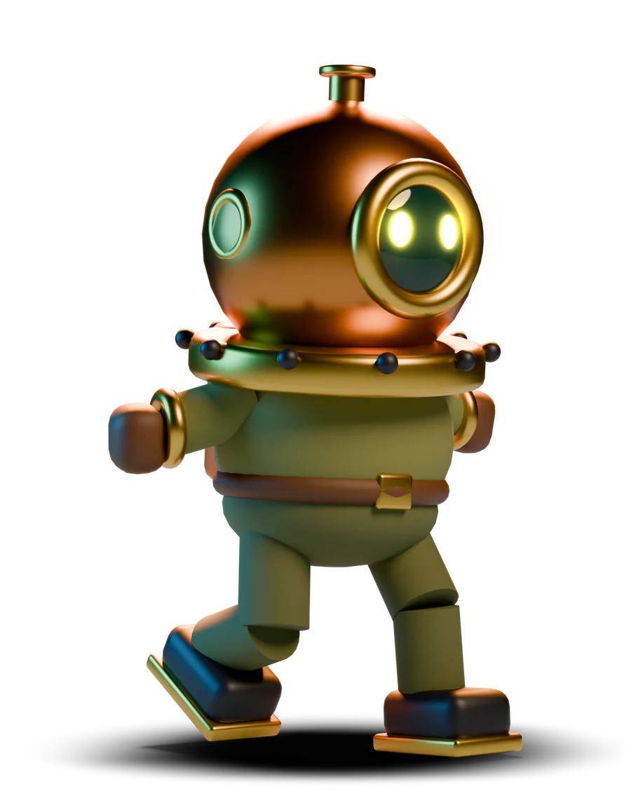 Diver: Brass diving helmet